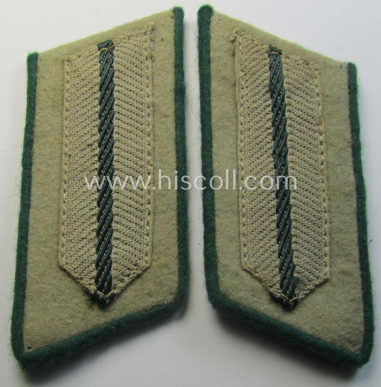 Attractive - just moderately used and/or fully matching! - pair of machine-embroidered, WH (Heeres) officers'-type collar-tabs (ie. 'Kragenspiegel') as was intended for an: 'Offizier und Beamter a.K. des mitteler Dienstes'