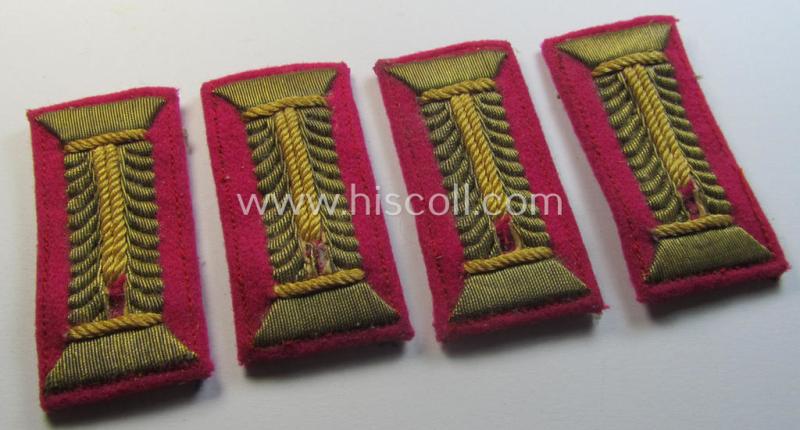 Superb - matching! - set comprising of four WH (Heeres) neatly hand-embroidered, officers'-type (dress) arm-tabs (ie. 'Ärmelpatten für Stabs-Offiziere') as was specifically intended for an officer serving within the: 'OKW o. Generalsstab'