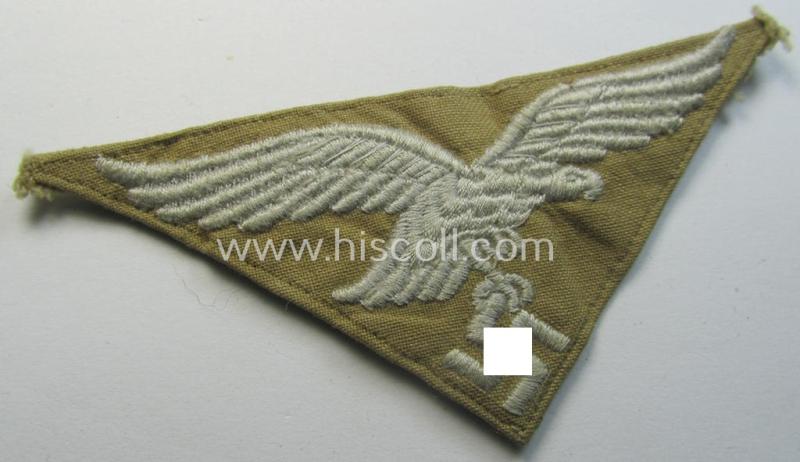 Attractive - and minimally used! - WH (Luftwaffe) 'tropical'-issued- (ie. DAK or 'Deutsches Afrika Korps'-related) 'trapezoid-styled' breasteagle as was specifically intended for usage on the tropical-shirts