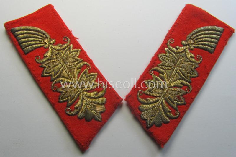 Stunning - very desirable and fully matching! - pair of WH (Heeres), neatly hand-embroidered, general-officers'-pattern collar-patches (ie. 'Kragenspiegel für Generale des Heeres') as was specifically intended for an army general-officer