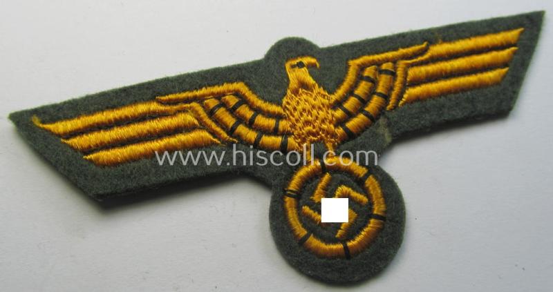 WH (Kriegsmarine o. Küsten-Art.) breast-eagle (ie. 'Brustadler für Mannschaften u. Uffz. der Kriegsmarine') being a 'variant-pattern'- and neatly machine-embroidered example that comes in a never used- ie. 'virtually mint', condition