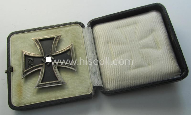 Attractive - albeit worn and used! - 'Eisernes Kreuz 1. Klasse' (ie. Iron Cross 1st class) being an (I deem) mid-war-period produced: '20'- (ie. by 'C.F. Zimmermann'-) marked example and that comes complete in its specific etui as issued