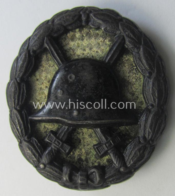 Attractive - and possibly unique! - example of a WWI-pattern, black-class wound-badge (ie.: 'Verwundeten Abzeichen in Schwarz') being a detailed example of the so-called: 'Durchbrochener'-pattern (that shows a period-added 'backplate'!)