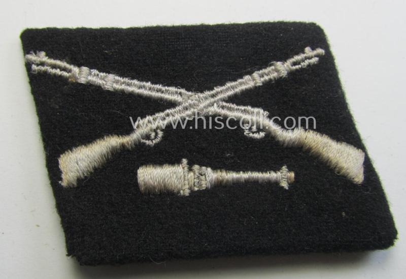 Superb - and actually rarely found! - Waffen-SS, so-called: 'RzM-styled', enlisted-mens'- ie. NCO-type collar-tab as was specifically intended for usage by soldiers (ie. NCOs) serving within the: '36. SS Waffen-Gren. Division' (aka 'Dirlewanger')