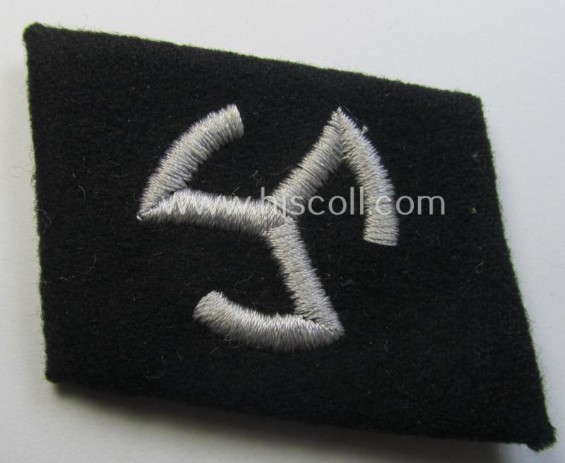 Attractive, Waffen-SS - so-called: 'RzM-styled' - enlisted-mens'- ie. NCO-type collar-tab as was intended for usage by soldiers (ie. NCOs) of the: '27. SS Freiwilligen Grenadier Division Langemarck' (o. 'flämische Nr.1')