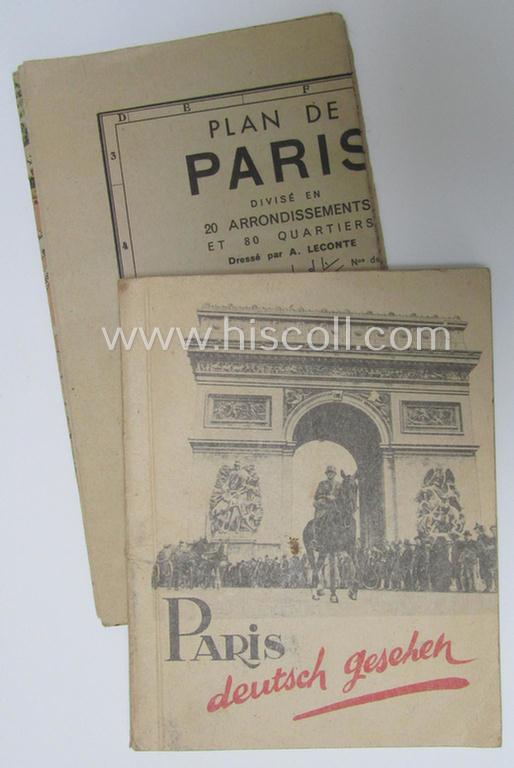 Smaller-sized, period WH-related 'souvenir-booklet' (ie. 'Reiseführer') entitled: 'Paris Deutsch gesehen' by the Oberleutnant Dr. Schulz-Wilmersdorf as was published in 1940