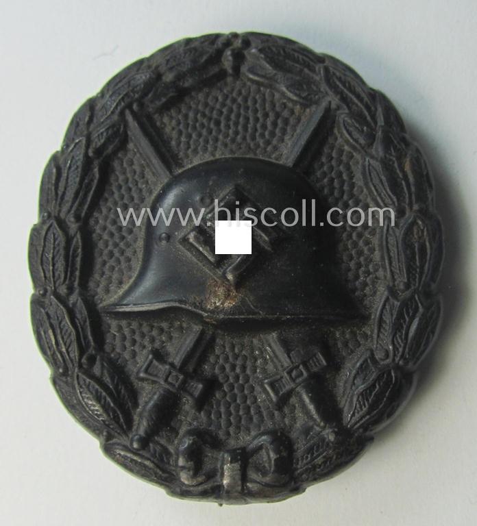 Attractive, early-pattern black-class wound-badge (ie.: 'Verwundeten Abzeichen in Schwarz') being a detailed so-called: 'Spanish Civil-War'-version that comes in a just moderately used- and/or worn, condition