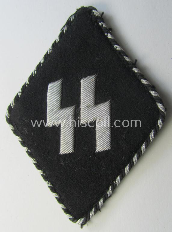 Stunning - just minimally used and truly rarely encountered! - 'Allgemeine-SS' sleeve-diamond (ie.: 'Ärmelraute') as was specifically worn by the members within the 'foreign', 'Allgemeine'-SS-units in both Norway, Belgium and the Netherlands