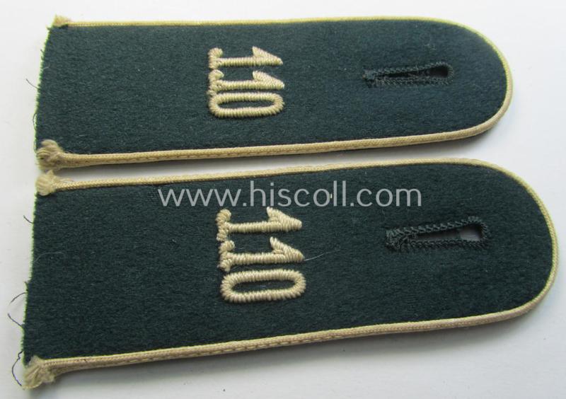 Attractive - and fully matching! - pair of WH (Heeres) early-war-period- (ie. 'M36'- ie. 'M40'-pattern and/or rounded-styled) neatly 'cyphered' EM-type shoulderstraps as was intended for a: 'Soldat des Infanterie-Regiments 110'