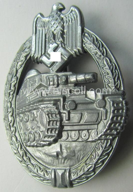 Superb - and 'virtually mint'! - 'Panzerkampfabzeichen in Silber' (or: silver-class panzer assault badge or PAB) being a neat (I deem) somewhat later-war-period zinc- (ie. 'Feinzink'-) version as was procuced by the: 'Frank u. Reif'-company