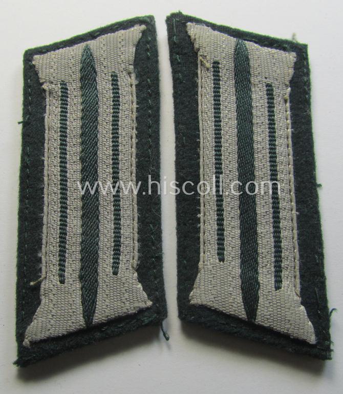 Attractive - and matching! - pair of WH (Heeres) mid-war-period- and/or: 'standard-issue'-pattern WH (Heeres) collar-tabs (or: 'Einheitskragenspiegel') being of the 'generic-pattern' (that come pre-mounted onto a woolen-based background)