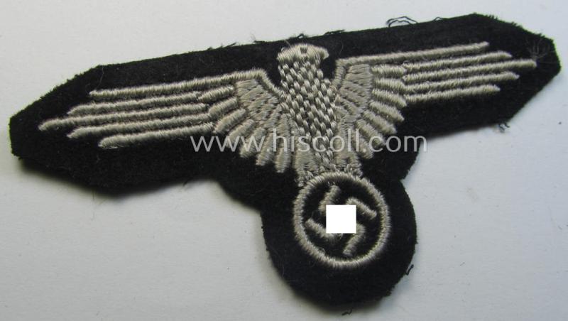 Superb example of a mid- (ie. later-war-) pattern, 'SS' (ie. 'Waffen-SS') so-called: 'RzM-style' enlisted-mens'-/ie. NCO-pattern arm-eagle as was intended for usage by the various Waffen-SS troops throughout the war