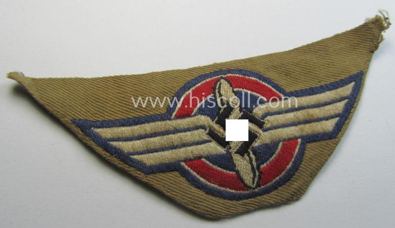 Attractive - and actually rarely seen! - HJ (ie. 'Hitlerjugend') pre-war- (ie. after 1938-) so-called: 'Ärmelabzeichen' (ie. arm-badge) that was intended for usage by a member who served within the so-called: 'Luftsportscharen'