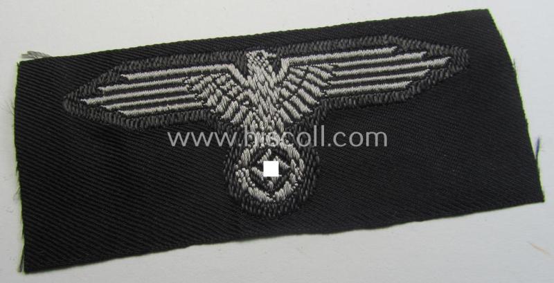 Superb, mid- (ie. later-) war-pattern 'Waffen-SS'-type so-called: 'BeVo'-pattern, EM- (ie. NCO-) type side-cap eagle that comes in a never used- (ie. unconfectioned and 'virtually mint- ie. unissued'-), condition