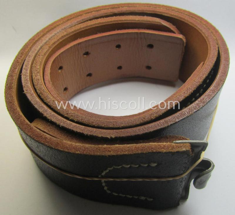 Neat, early- (ie. mid-) war-period, black-coloured WH (Heeres, Luftwaffe, Waffen-SS etc.) 'standard-issue'-pattern belt (ie. 'Koppelriemen') being a 80 cms. sized example that shows a (clear) makers'-designation and/or date: '1942'