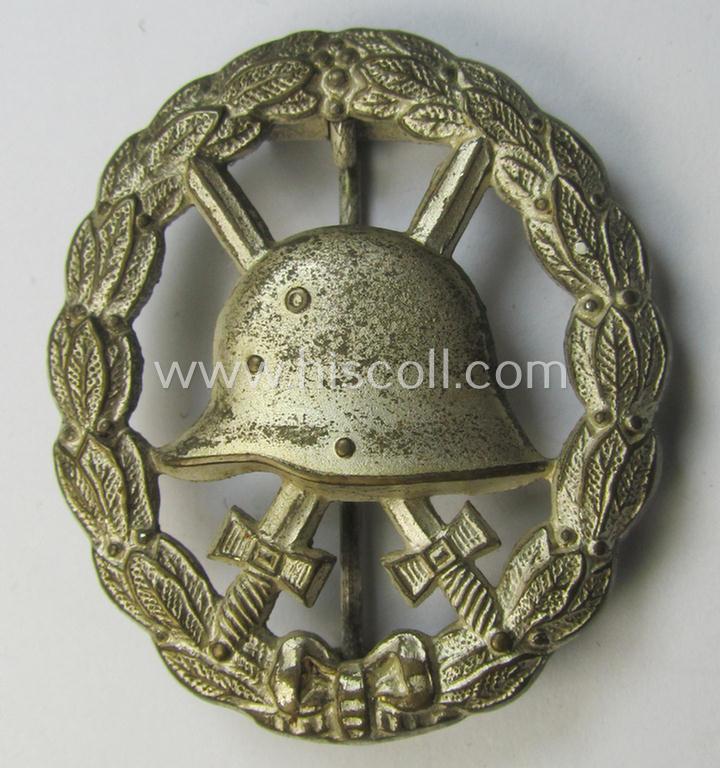 Attractive - and just moderately used- ie. worn! - WWI-pattern, silver-class wound-badge (ie.: 'Verwundeten Abzeichen in Silber') being a detailed example of the so-called: 'Durchbrochener'-pattern