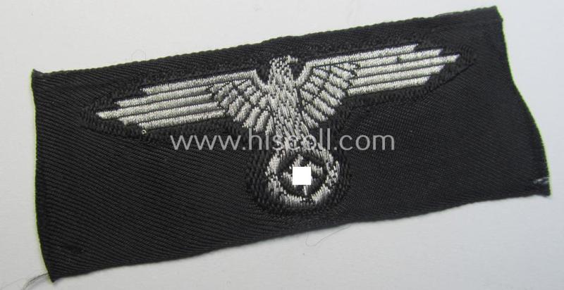 Stunning - and very rarely encountered! - Waffen-SS, officers'-pattern, 'BeVo-flatwire'-woven-style cap-eagle (ie. 'Adler für Offz. Schiffchen o. Einheitsfeldmütze') that comes in a 'virtually mint- ie. unissued', condition