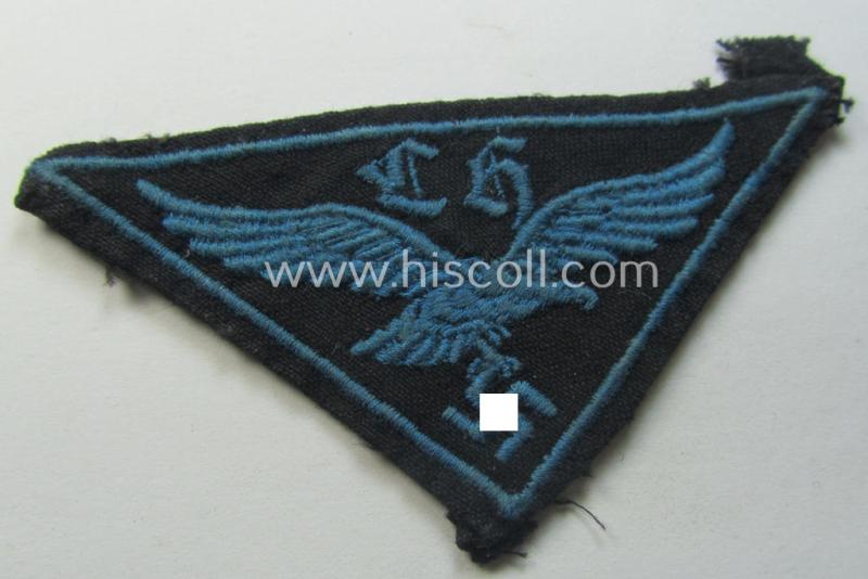 Neat, WH (Luftwaffe- ie. Hitlerjugend-) related, machine-embroidered breast-badge (ie. eagle-device) as was specifically intended for usage by a: 'Flakhelfer' (ie. later-war-period, youthfull, anti-aircraft staff-member)