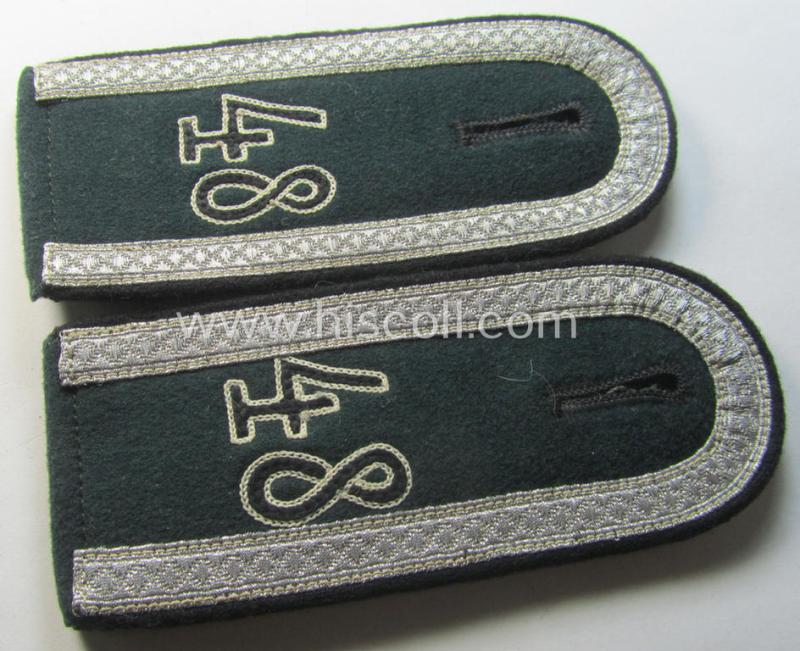 Stunning - and fully matching! - pair of early- (ie. pre-war-) period WH (Heeres), 'M36'- (ie. 'M40-) pattern (rounded-styled and 'cyphered') NCO-type shoulderstraps as was intended for an: 'Uffz. u. Mitglied des Pionier-Bataillons 48'