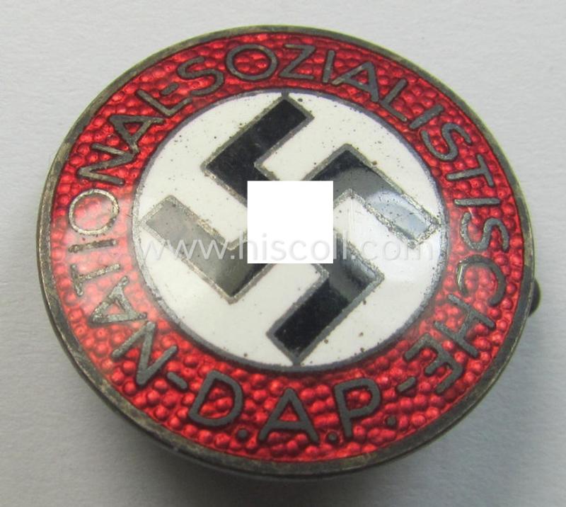 'N.S.D.A.P.'-membership-pin- ie. party-badge (or: 'Parteiabzeichen') showing the makers'-designation: 'RzM' and/or: 'M1/6'