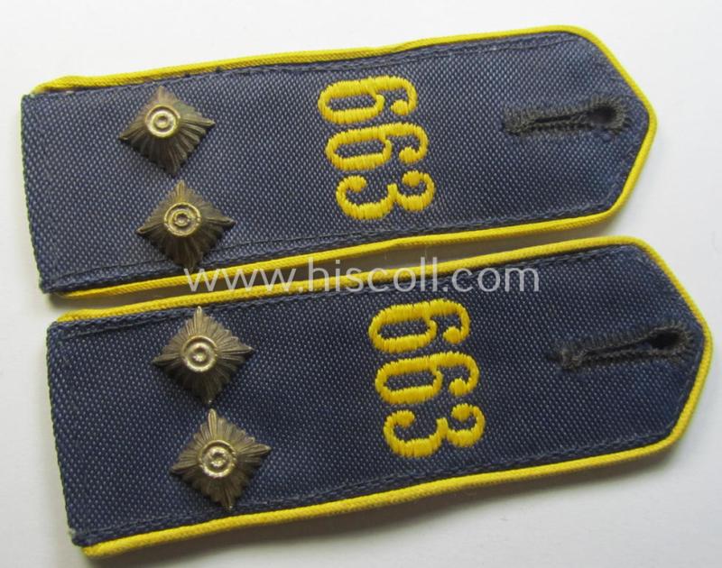 Pair of 'Marine-HJ' (ie. naval 'Hitlerjugend') shoulderstraps : 'HJ-Scharführer Bann 663' (Bann 663 = Litzmannstadt/Wartheland)