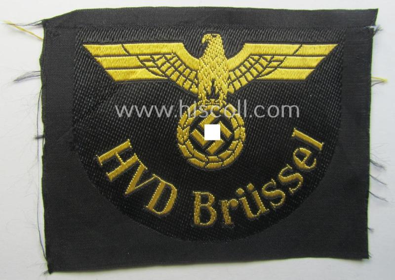 'DRB'- (ie. 'Deutsche Reichsbahn'-) related arm-eagle (ie. 'Ärmeladler'): 'HVD Brüssel' (or: 'Wehrmacht-Hauptverkehrsdirektion Brüssel')