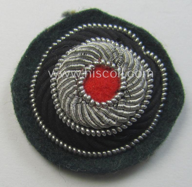 Hand-embroidered, WH (Heeres) officers'-pattern side-cap-cocarde (ie. 'Mützenkokarde für Offiziers-Schiffchen')