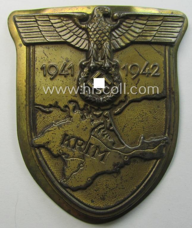 WH (Heeres ie. Waffen-SS etc.) 'Krim'-campaign-shield (as was produced by the company: 'Karl Wurster KG')