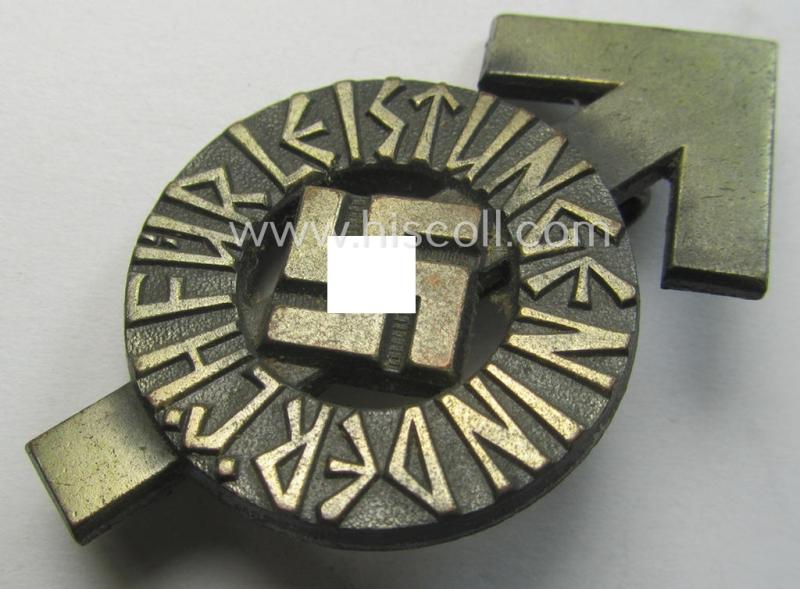 HJ- (ie. 'Hitlerjugend'-) sports-badge (or: 'HJ-Leistungsrune in Silber') being a maker- (ie. 'RzM - M1/63'-) marked specimen that shows the bearers'-numeral ('118026')