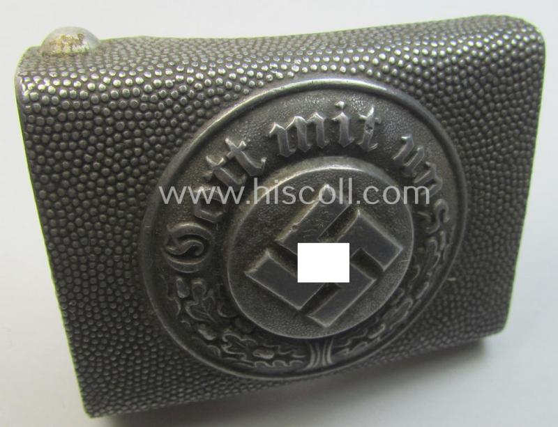 Police- (ie. 'Polizei') 'standard-issue'-pattern, silver-toned- and aluminium-based belt-buckle