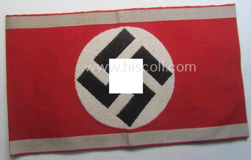 SA- (ie. 'Sturmabteilungen'-) ie. SS- ('Schützstaffeln') related armband (ie. 'Armbinde') as was intended for members within an: 'SA- o. SS-Stammabteilung' (or: supplementary reserve-unit)