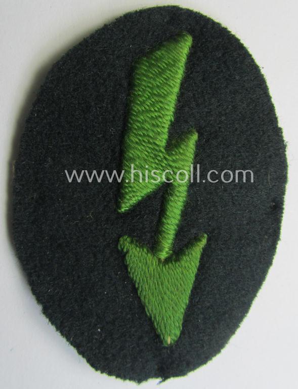 WH (Heeres) trade- and/or special-career insignia ie. hand-embroidered signal-blitz: 'Pz.-Gren.-Truppen'