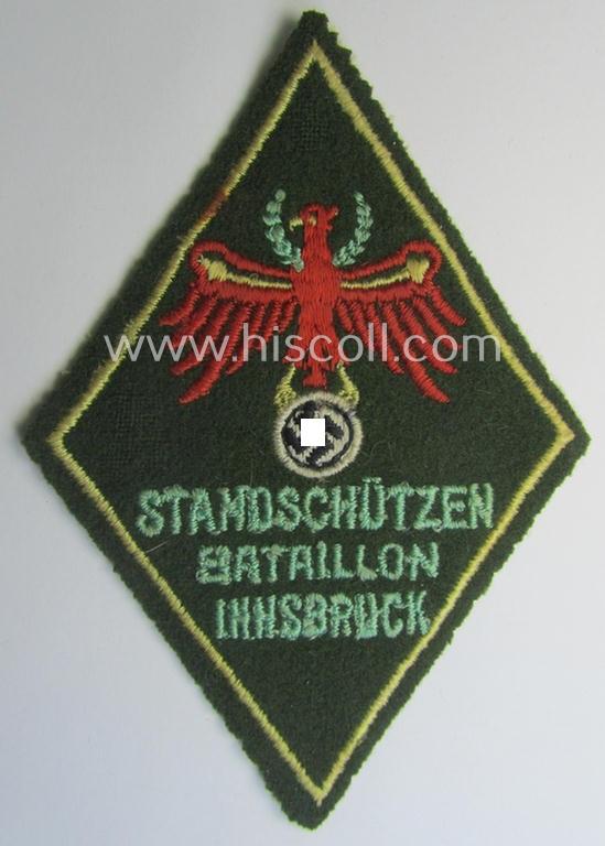 'Ärmelabzeichen des Standschützenbataillon Innsbruck' (being a neatly machine-embroidered- and/or 'Raute'-sized example)