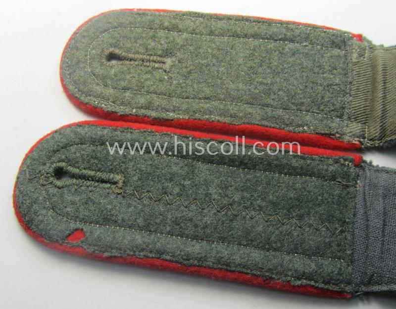 Pair of WH (Heeres) early- (ie. mid-) war-period- (ie. 'M40'- ie. 'M43'-pattern), 'standard-issued' NCO-type shoulderstraps: 'Unterwachtmeister eines (Sturm)Art.-Abts. o. Rgts.'