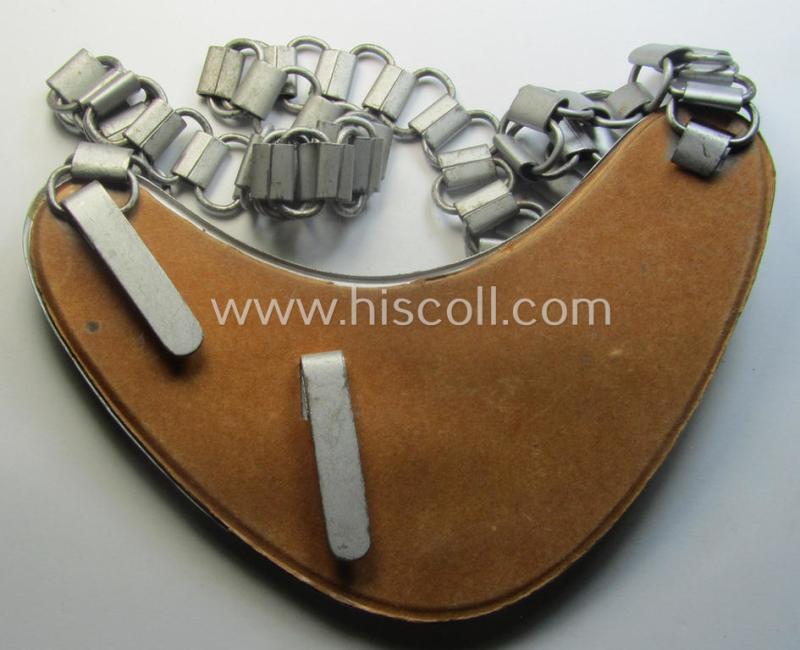 Superb - and 'virtually mint'! - example of a WH (Heeres) gorget (ie. 'Brustschild o. Ringkragen') entitled: 'Feldgendarmerie' being a non-maker-marked example that comes mounted onto its period-attached chain (ie. 'Kette')