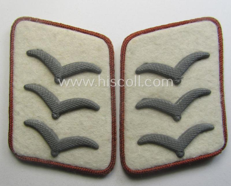 Fully matching pair of WH (Luftwaffe) light-brown-piped, EM- (ie. NCO-) type collar-patches (ie. 'Kragenspiegel') as was intended for usage by a member within one of the units of the: 'Hermann Göring-Division'