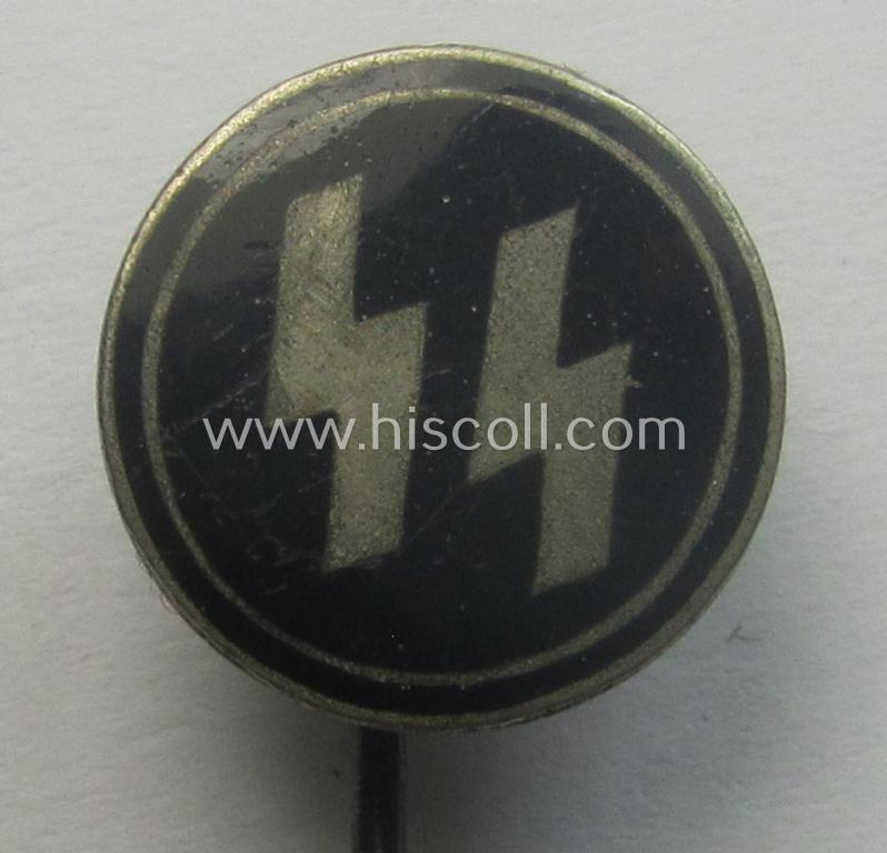 SS (ie. 'Allgemeine SS') civil-attire badge (ie. 'Zivilabzeichen der SS') being a detailed example that shows a clearly-present makers'-designation and unique serial-number ('41409')