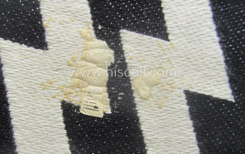 Waffen-SS sport-shirt emblem as executed in the neat 'BeVo'-weave pattern that is void of an: 'RzM'-etiket and that comes in an overall nice- (ie. moderately used- ie. tunic-attached-), condition