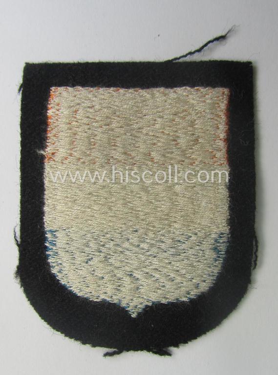 Dutch, Waffen-SS 'volunteer' arm-shield as was specifically intended for usage by soldiers of the: '23. SS Freiwilligen Panzer Grenadier Division' ('Nederland')