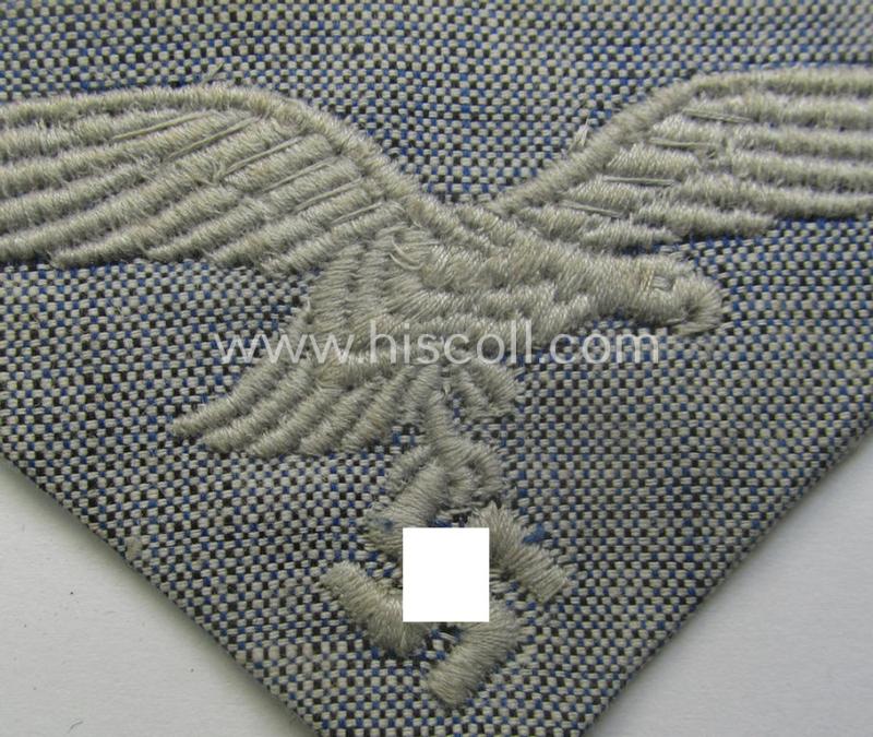WH (Luftwaffe) enlisted-mens'- (ie. NCO-) pattern, summer-shirt breast-eagle as was specifically intended for usage on the bluish-grey- (ie. 'blaumelliertes') summer-shirts (ie. 'Hemden')