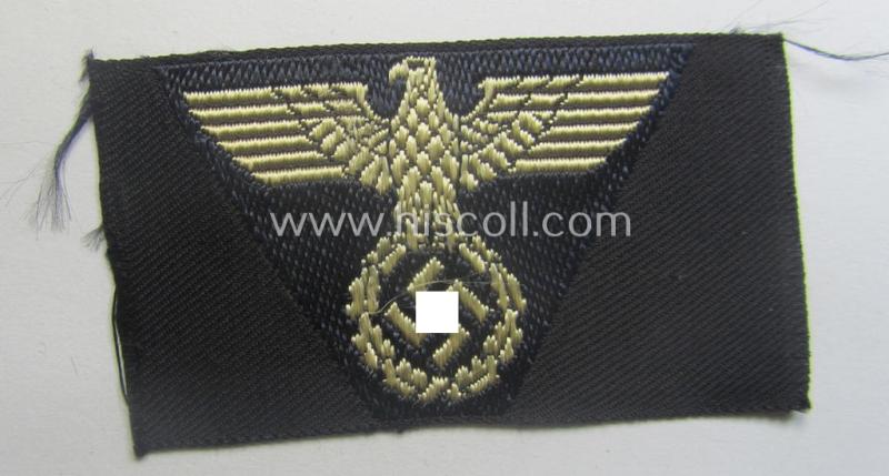 Unusual, so-called: 'DAF'- (ie. 'Deutsche Arbeitsfront'-) ie.: 'Werkschar'-related side-cap- (ie. 'Lagermütze'-) eagle as executed in the neat 'BeVo'-weave pattern