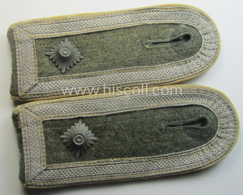 Moderately used pair of typical later-war-period- (ie. 'M44'-pattern) WH (Heeres) NCO-type shoulderstraps as was intended for usage by a: 'Feldwebel eines Infanterie-Rgts.'
