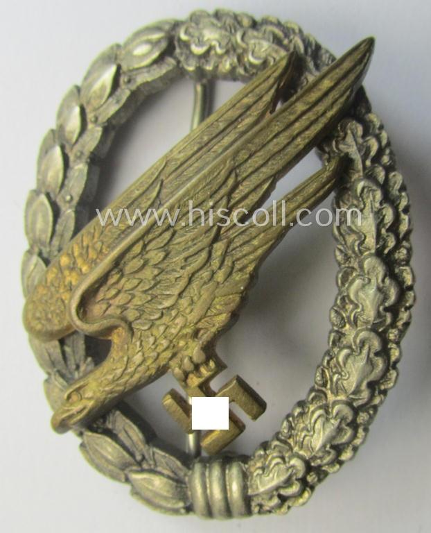 Superb - and just moderately worn! - WH (Luftwaffe) 'Fallschirmschützen-Abzeichen' by: 'Imme & Sohn'