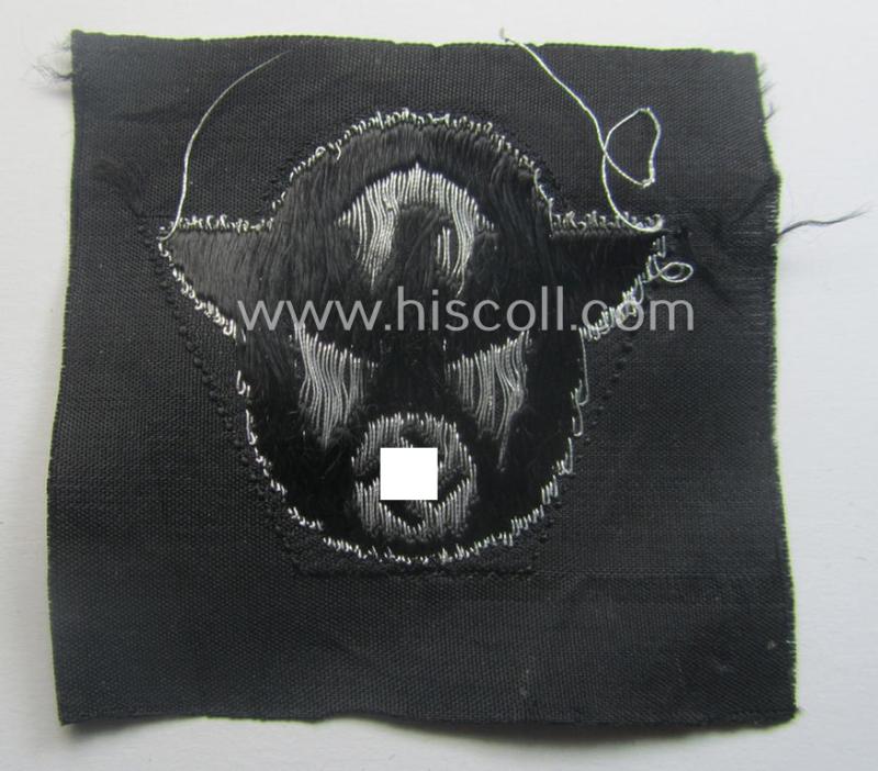 Officers'-pattern, Polizei- (ie. 'SS-Polizei') cap-eagle (ie. 'Adler für Schiffchen o. Einheitsfeldmütze') being a 'virtually mint- ie. unissued' example as executed in so-called: 'BeVo flat-wire'-style