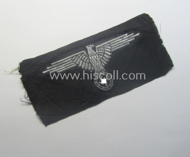 Truly rarely encountered, mid- (ie. later-war-) pattern 'SS' (ie. 'Waffen-SS') officers'-pattern arm-eagle (ie. 'Ärmeladler für Führer der Waffen-SS') as executed in the neat 'BeVo', flatwire-weave-style