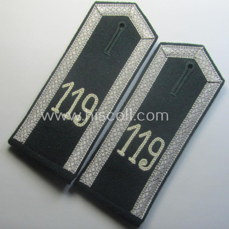 'Virtually mint' pair of WH (Heeres) neatly 'cyphered' ('M36'- ie. 'M40'-pattern and/or pointed-style) NCO-type shoulderstraps: 'Uffz. des Infanterie-Rgts. 119'